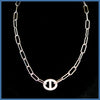 Pavé Mariner Link Necklace - Leila Jewels