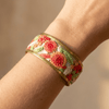 Cottage Floral Embroidered Cuff Bracelet - Leila Jewels