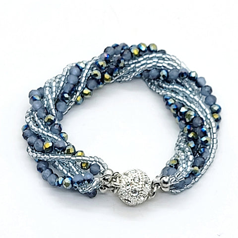 Crystal Bead Multi - strand Bracelet - Leila Jewels