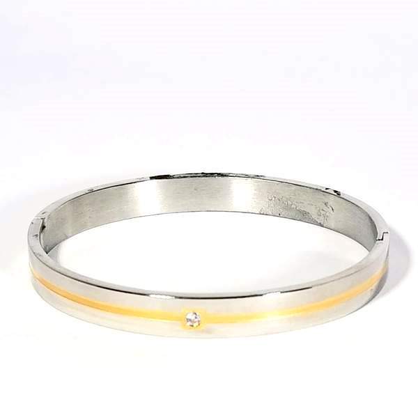 Brushed Steel Bangle - Leila Jewels