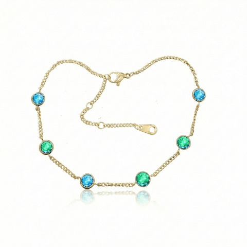 Multi - Color Aurora Crystal Bracelet - Leila Jewels