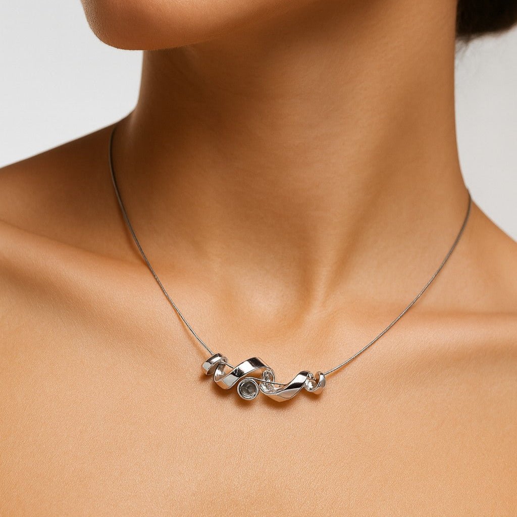 Abalone Ribbon Necklace - Leila Jewels