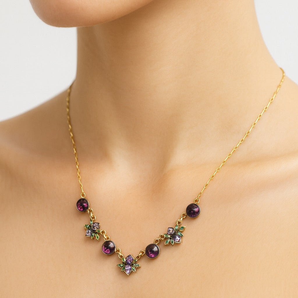 Crystal Flower Necklace - Leila Jewels