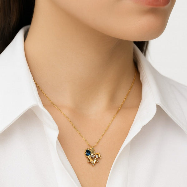 Jewish Star Crystal Jumble Necklace - Leila Jewels