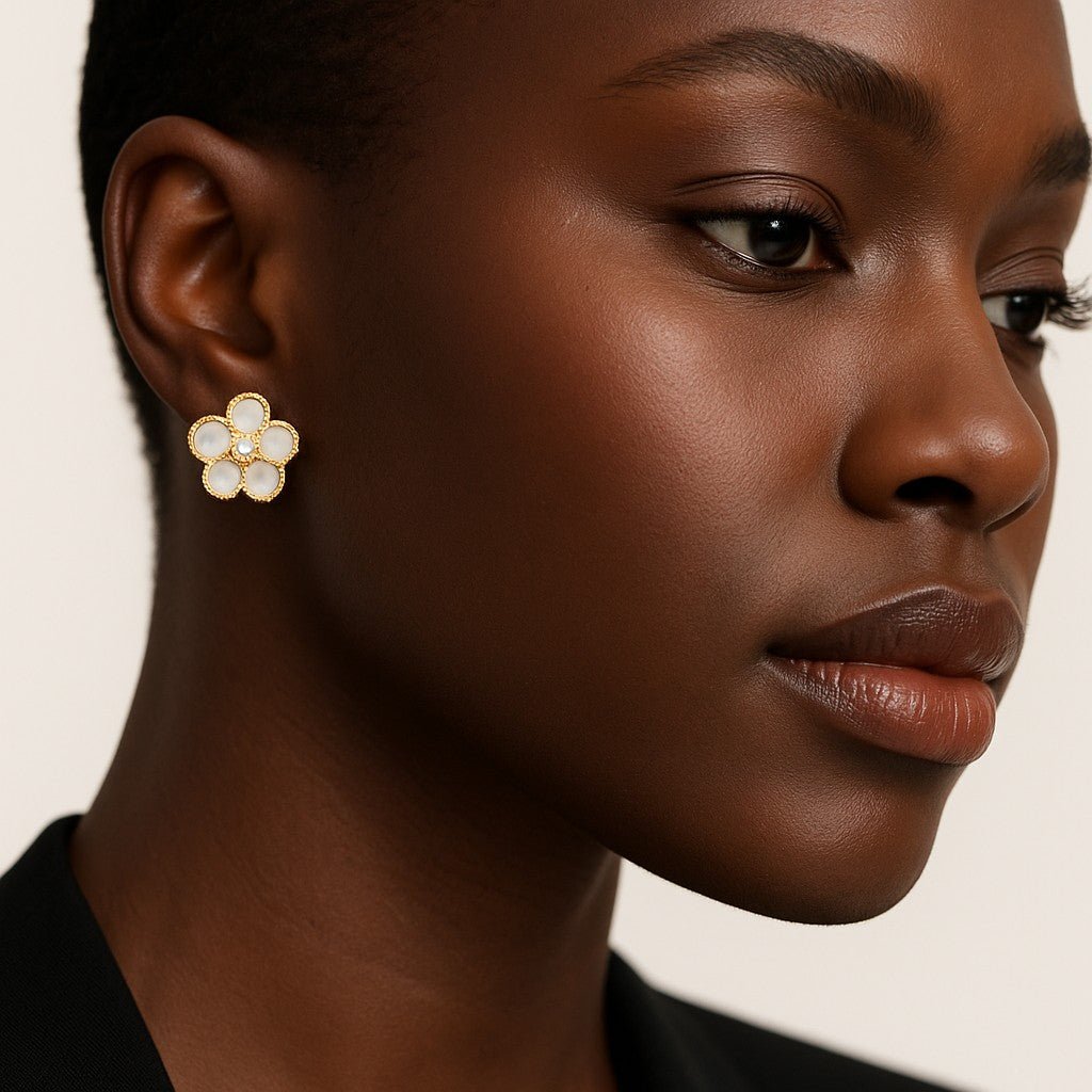 Mother - of - Pearl Daisy Earrings - Leila Jewels