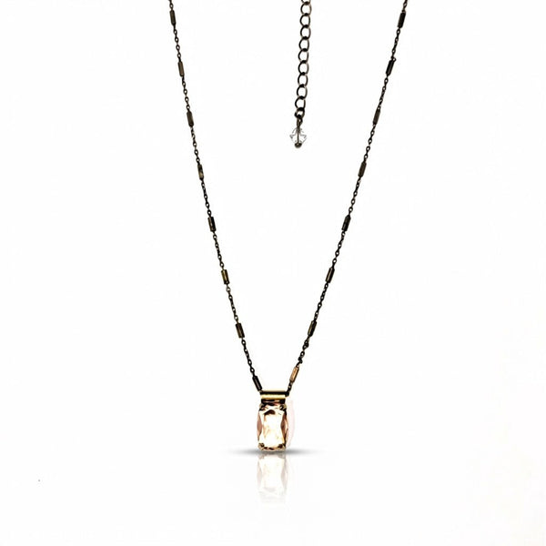 Peach Crystal Pendant Necklace - Leila Jewels