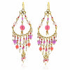 Handmade Beaded Chandelier Earrings - Pink Pastel - Leila Jewels