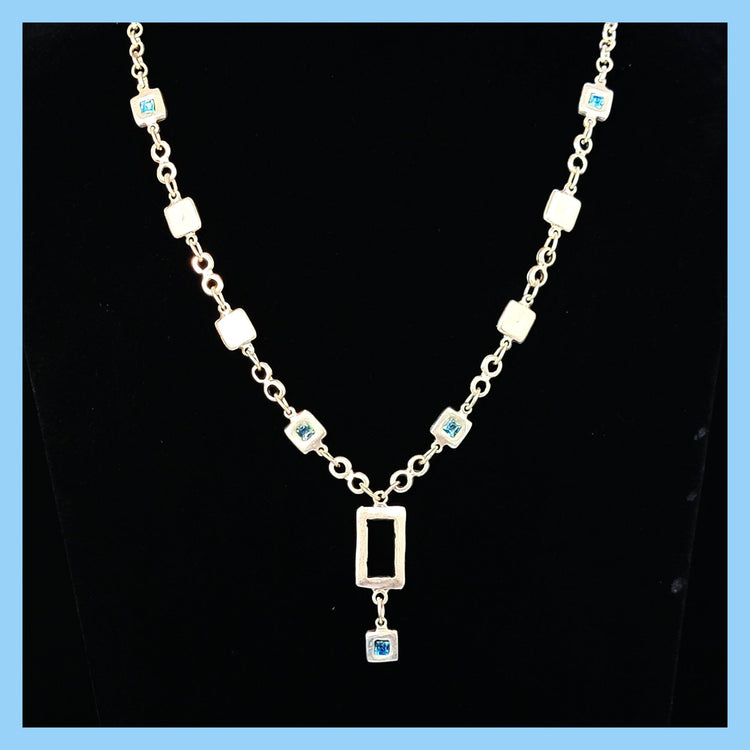 Open Rectangle Pendant Necklace - Leila Jewels