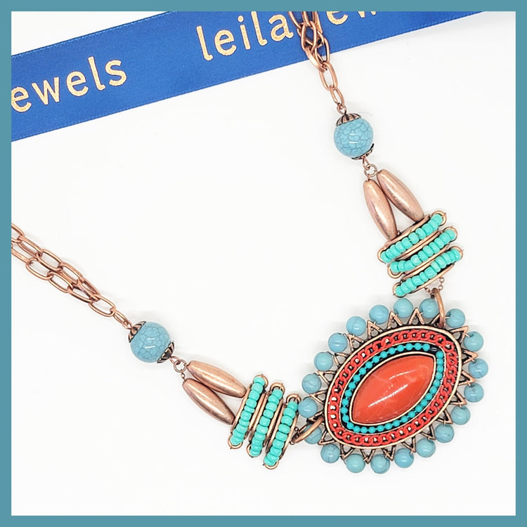 Boho Stone Necklace - Leila Jewels