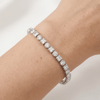 Round & Square Stone Tennis Bracelet - Leila Jewels