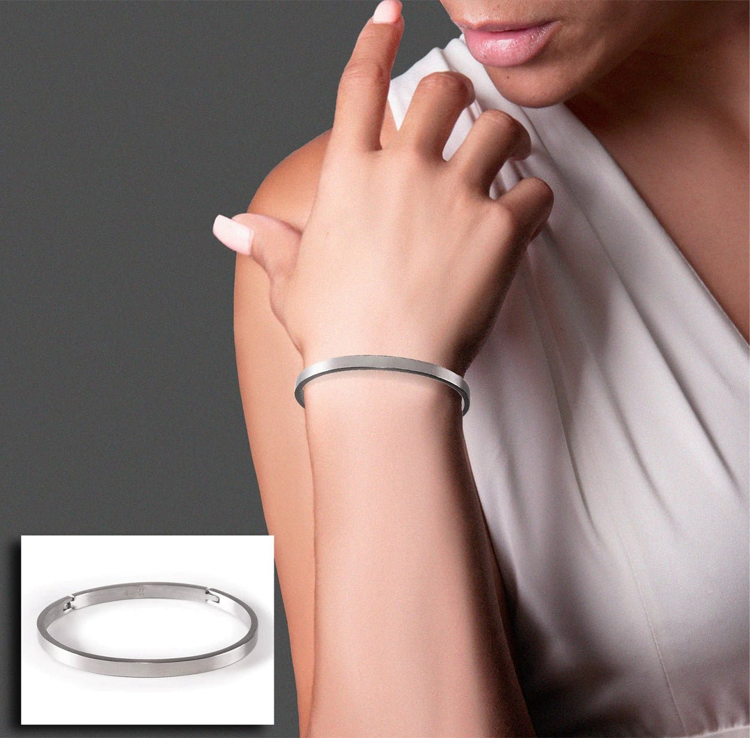 Simplicity Stainless Steel Bangle by B. Tiff New York - Leila Jewels