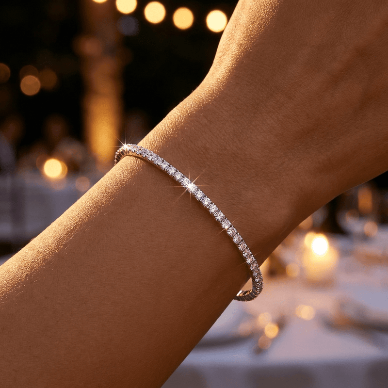 Skinny Pavé Bangle - Leila Jewels