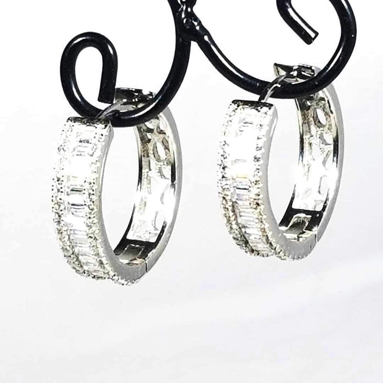 Sterling Silver and CZ Hoops - Leila Jewels