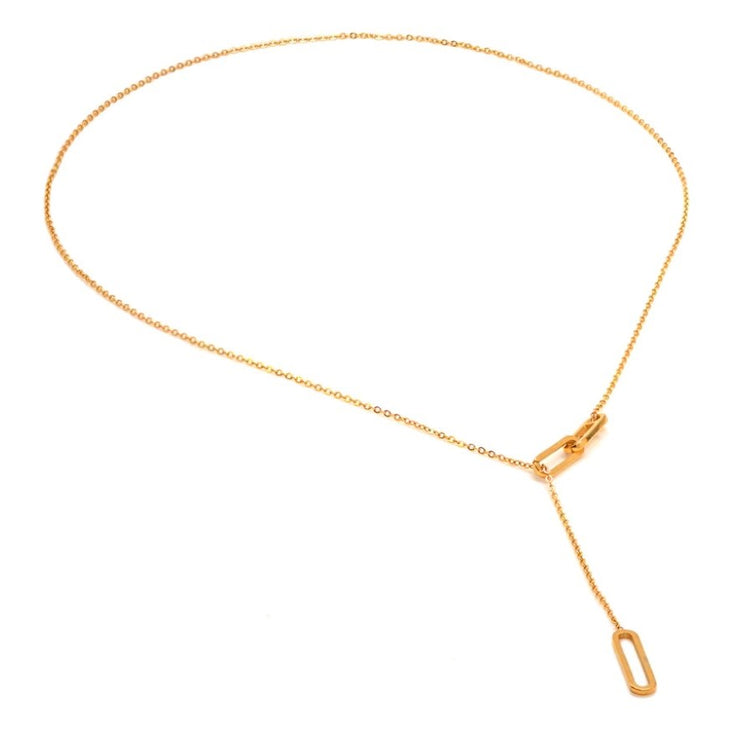gold paperclip lariat leila jewels