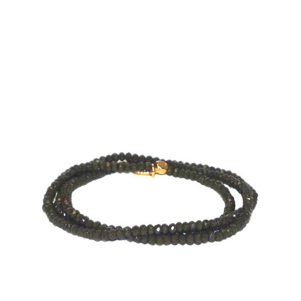 mini bead stretch bracelet olive