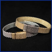 two tone mesh bracelets leila jewels