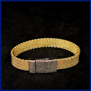 gold silver mesh bracelet leila jewels