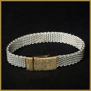 silver gold mesh bracelet leila jewels