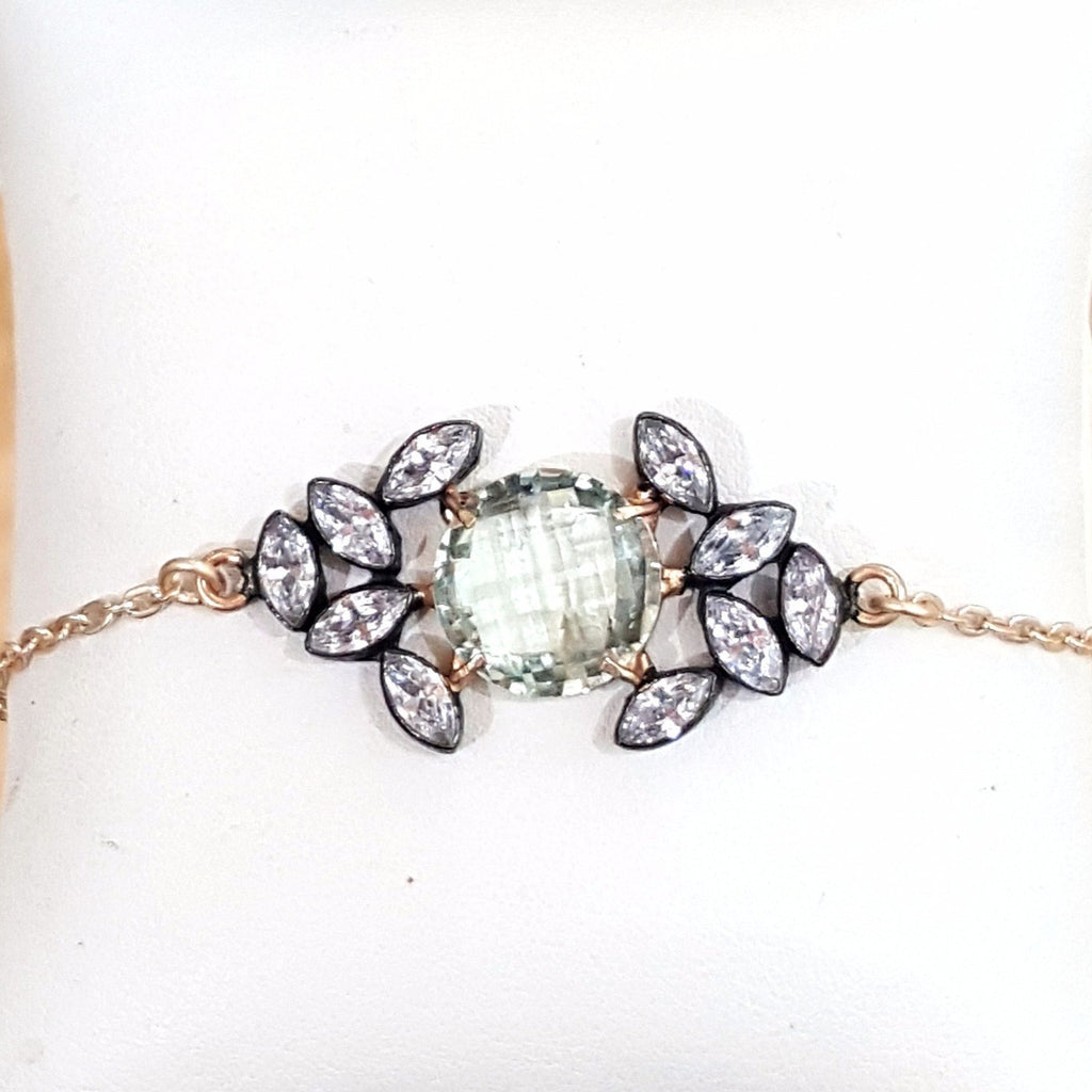 atelier mon green amethyst and zirconia bracelet