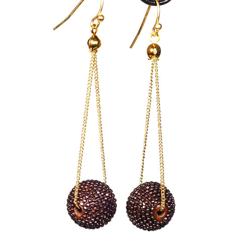Beaded Ball Earrings - Leila Jewels