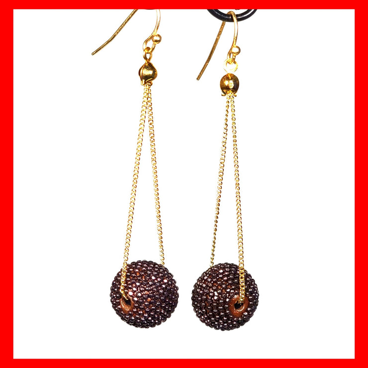 Beaded Ball Earrings - Leila Jewels