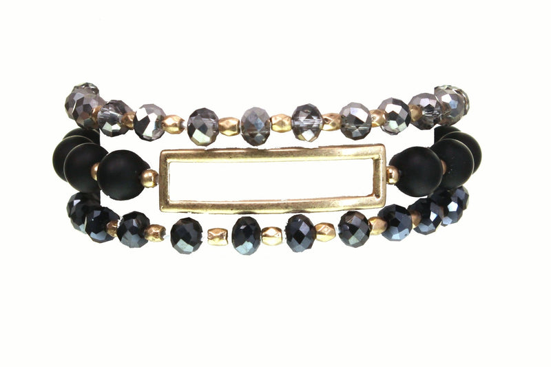 black and gold bracelet set