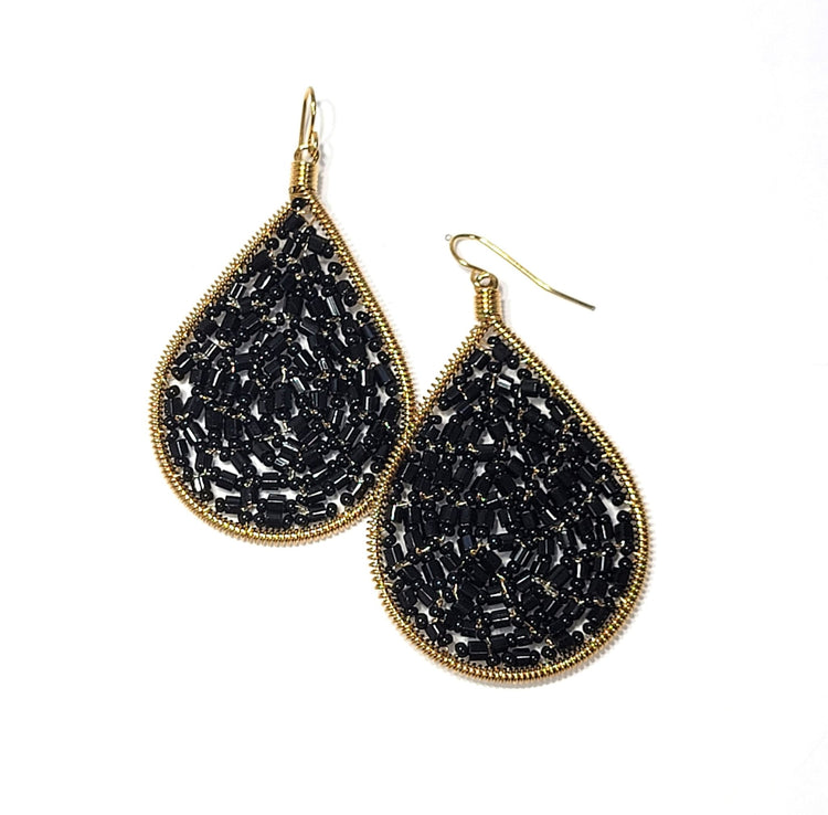 Black "Cleopatra" Earrings - Leila Jewels