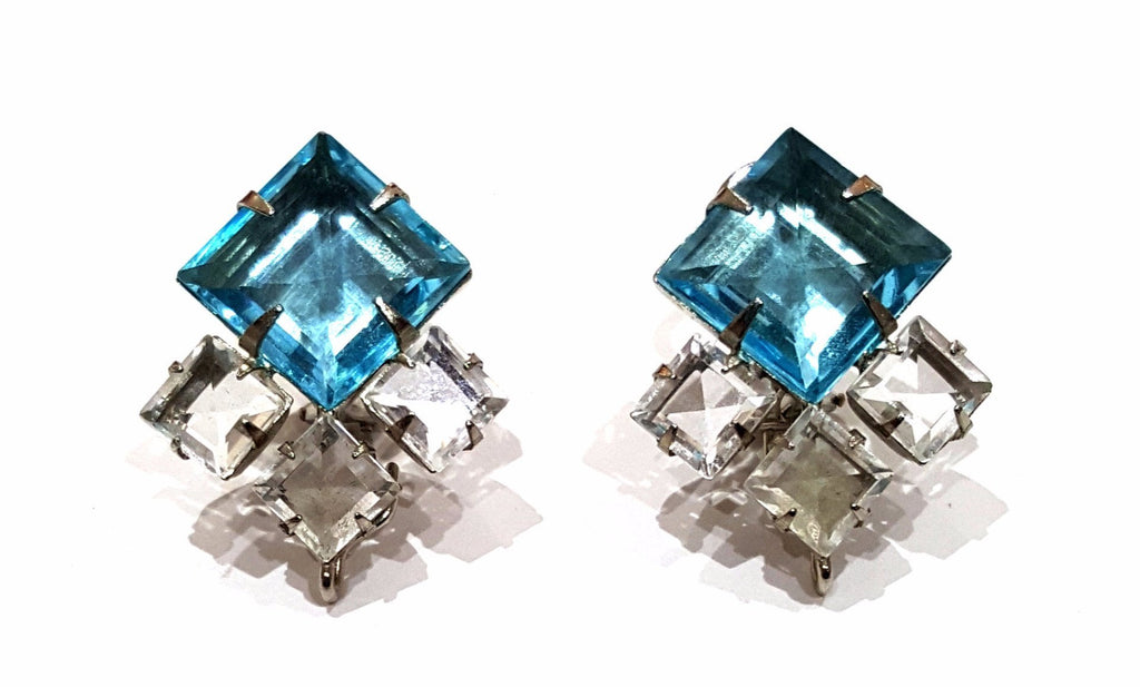 Blue Topaz and White Quartz Earrings from Bounkit - Leila Jewels