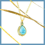 blue topaz cabochon necklace