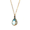 blue topaz cabochon necklace