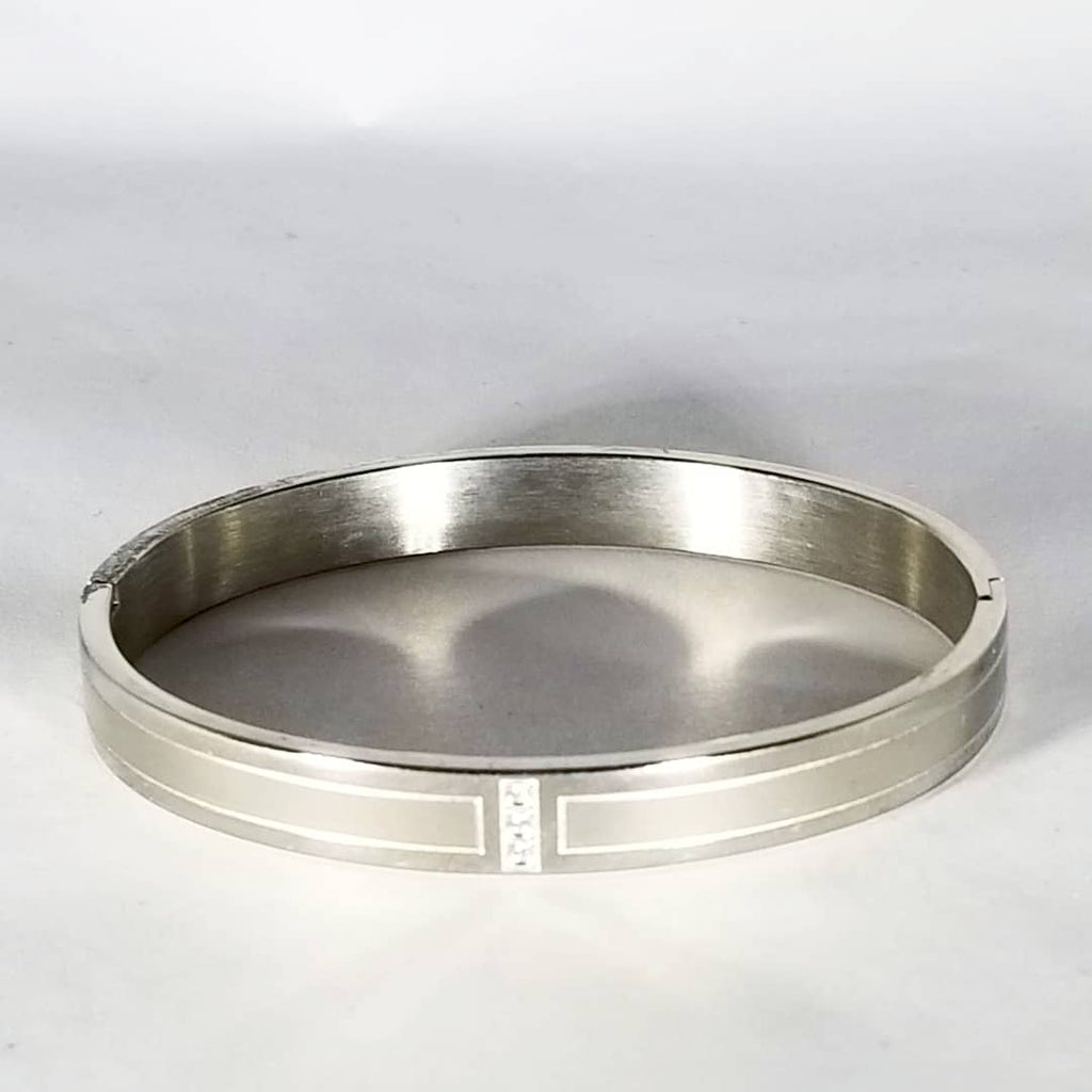 Brushed Steel Bangle - Leila Jewels