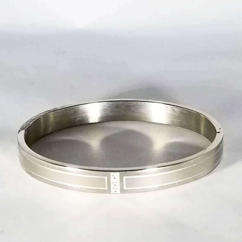 Brushed Steel Bangle - Leila Jewels