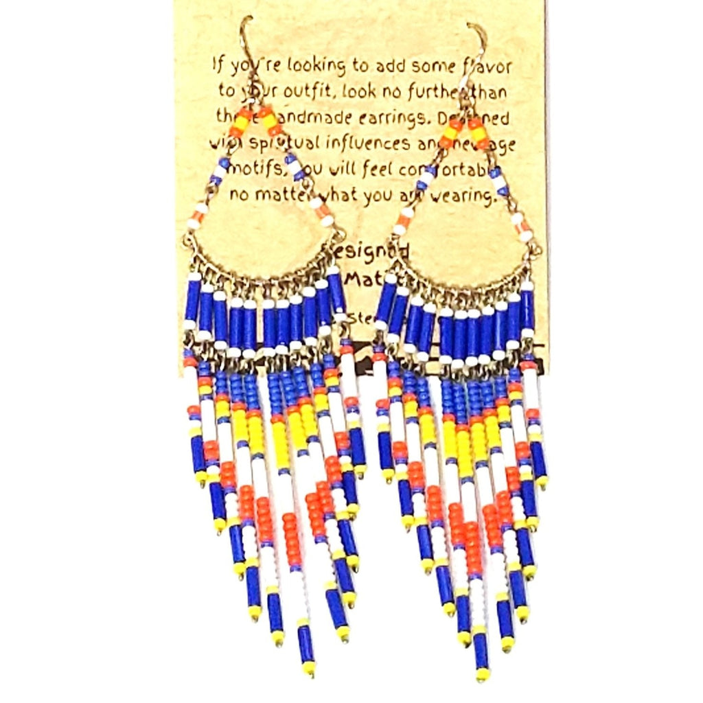 Colorful Beaded Chandelier Earrings - Leila Jewels