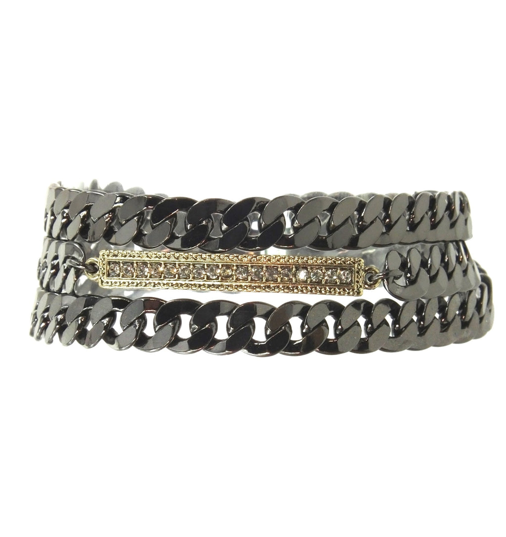 Crystal Bar Wrap Bracelet - Leila Jewels