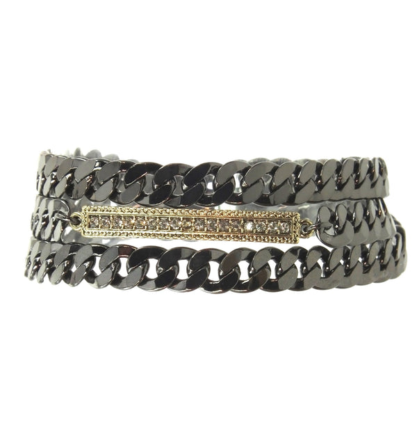 Crystal Bar Wrap Bracelet - Leila Jewels