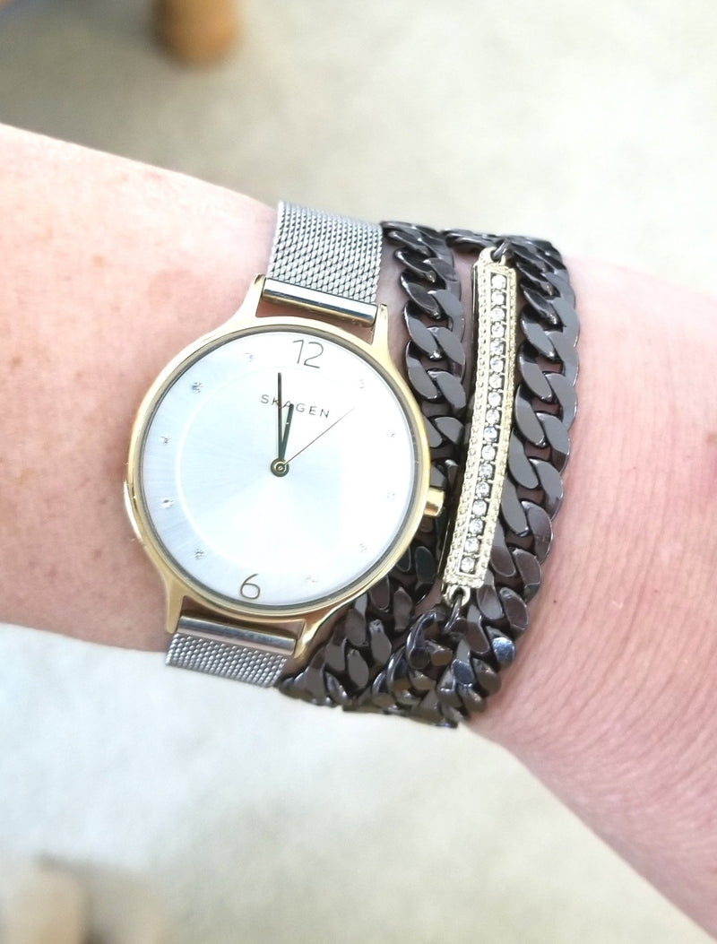 Crystal Bar Wrap Bracelet - Leila Jewels