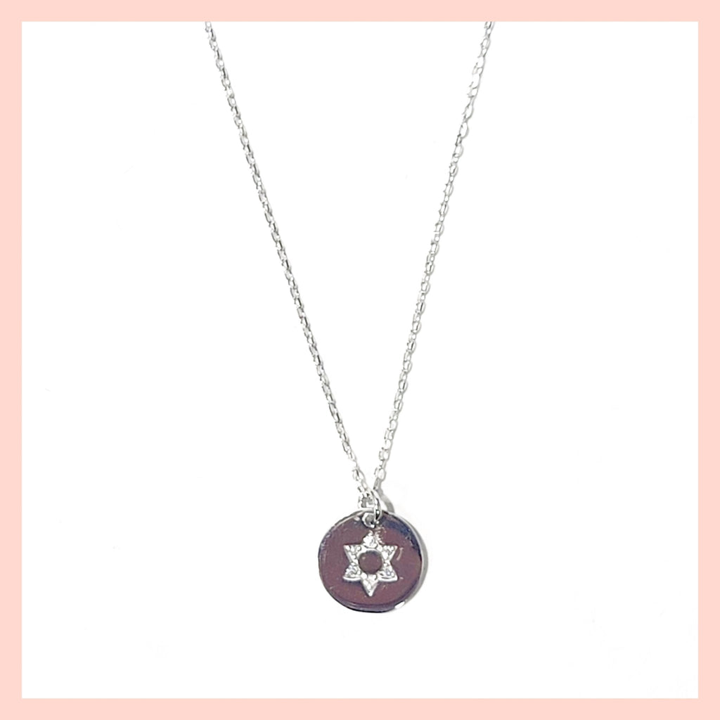 Disc Star of David Necklace - Leila Jewels