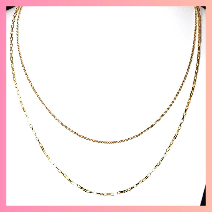 double chain necklace gold