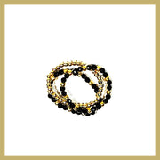 gemstone stretchy ring set onyx