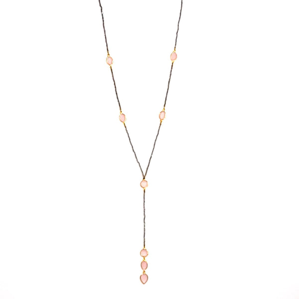 gemstone "y" necklace leila jewels