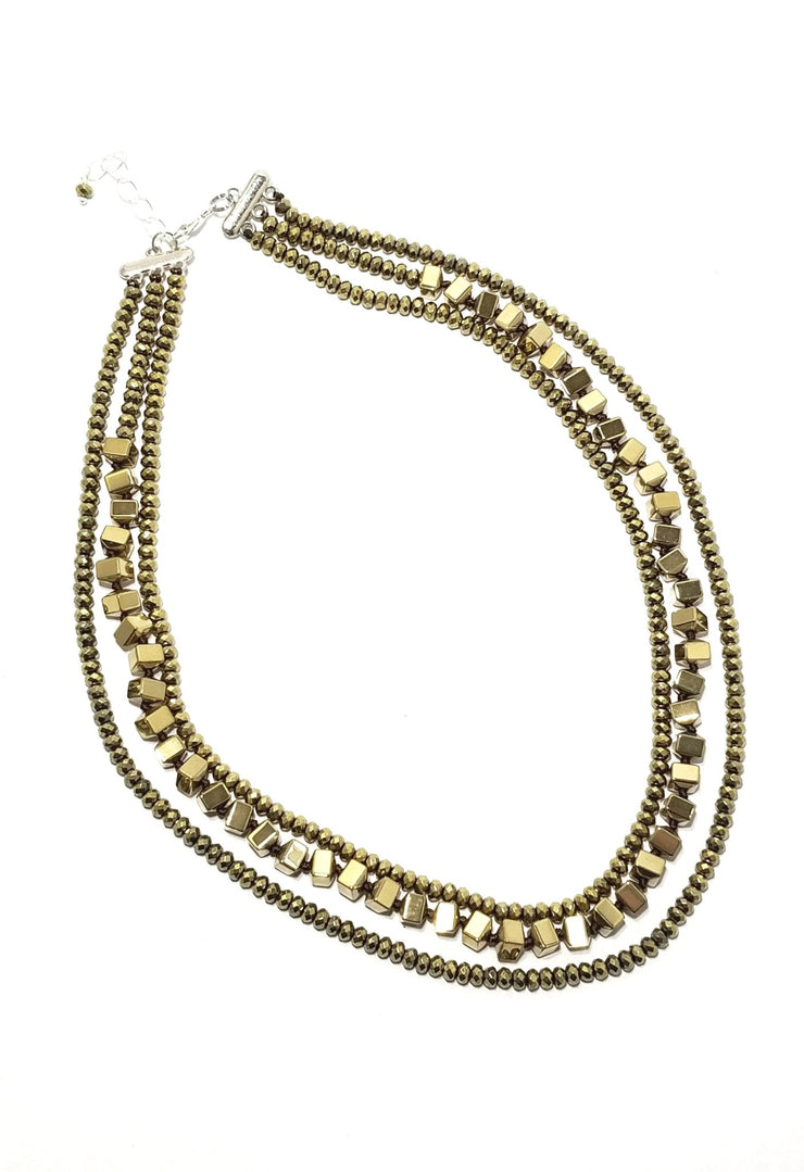 golden hematite necklace