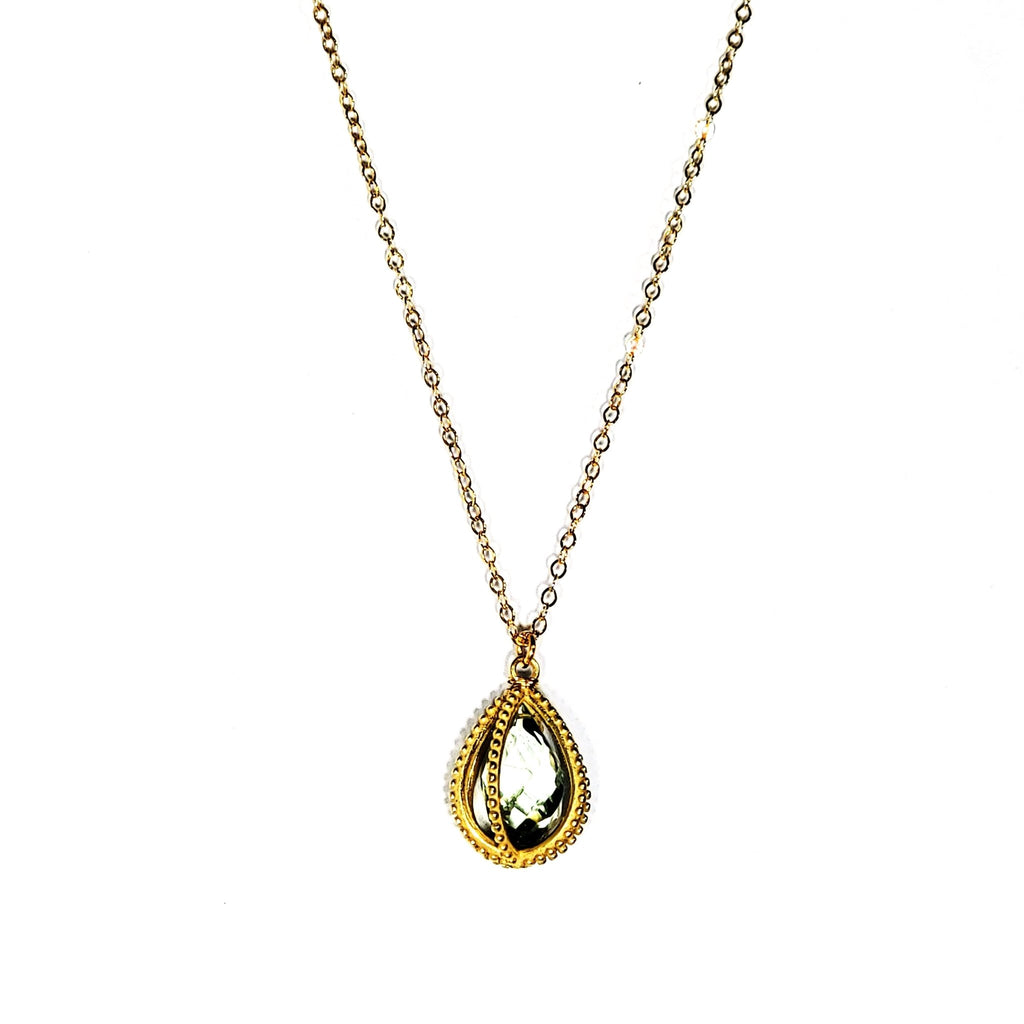 green amethyst pendant necklace
