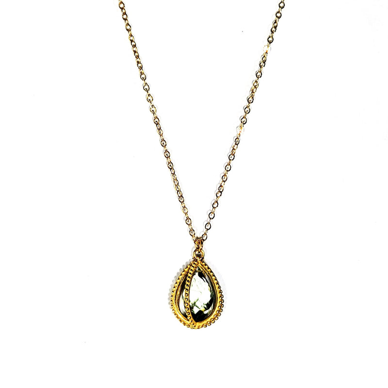 green amethyst pendant necklace