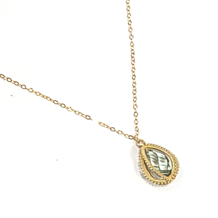 green amethyst pendant necklace