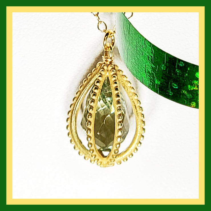 green amethyst pendant necklace
