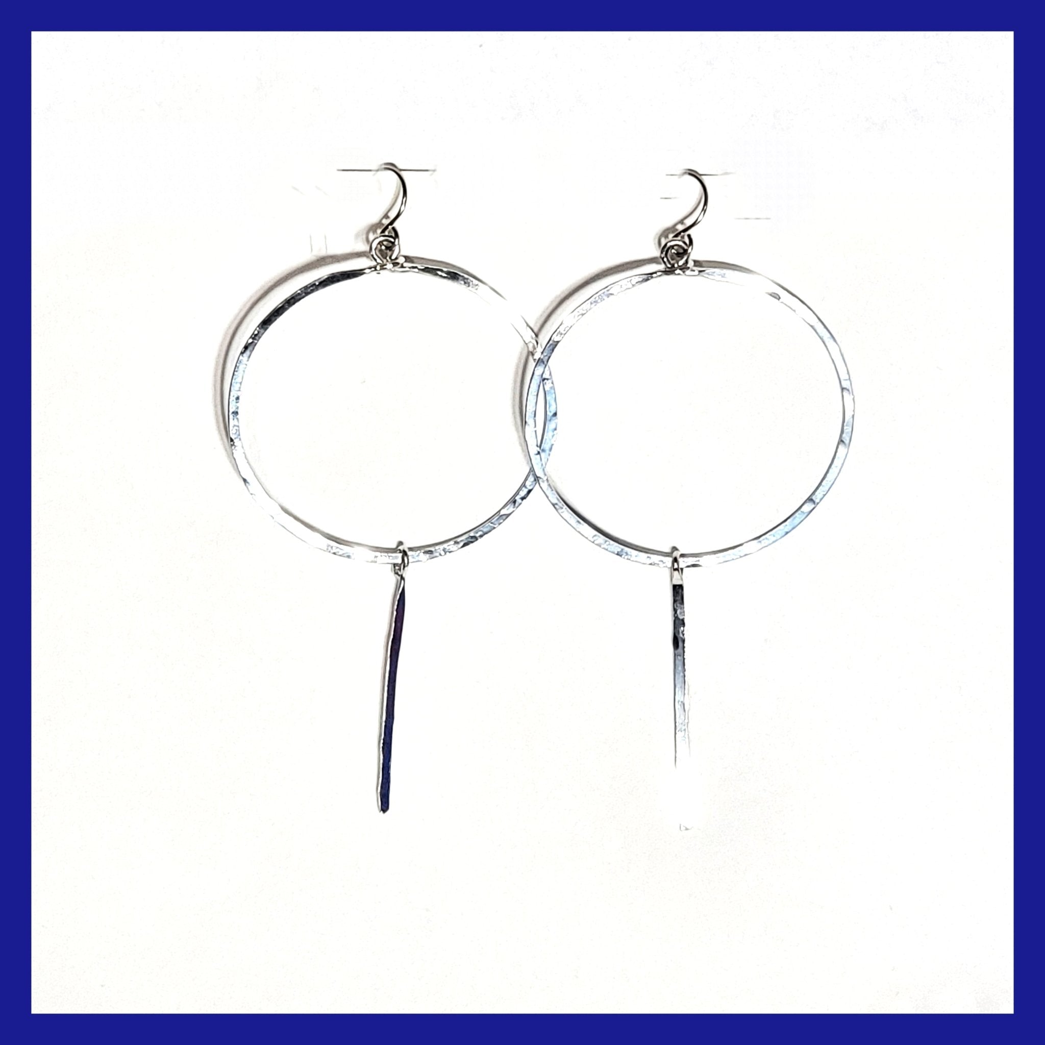 hammered circle earrings silver