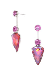 hot pink crystal earrings