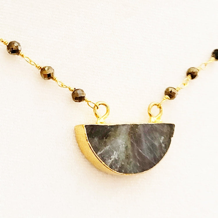 labradorite slice necklace