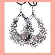 Laser Etch Flower Earrings - Leila Jewels