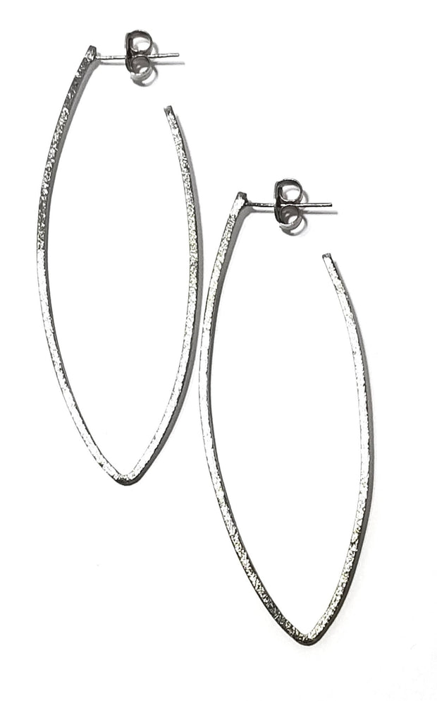 long v hoop earrings gunmetal